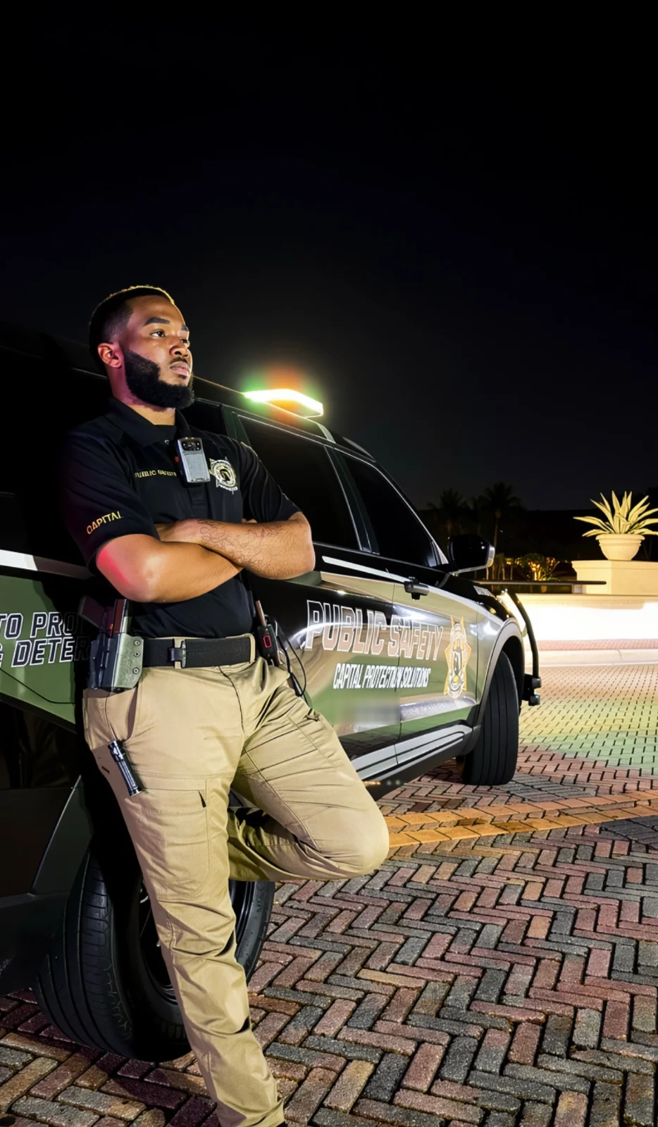 Capital officer on night patrol
