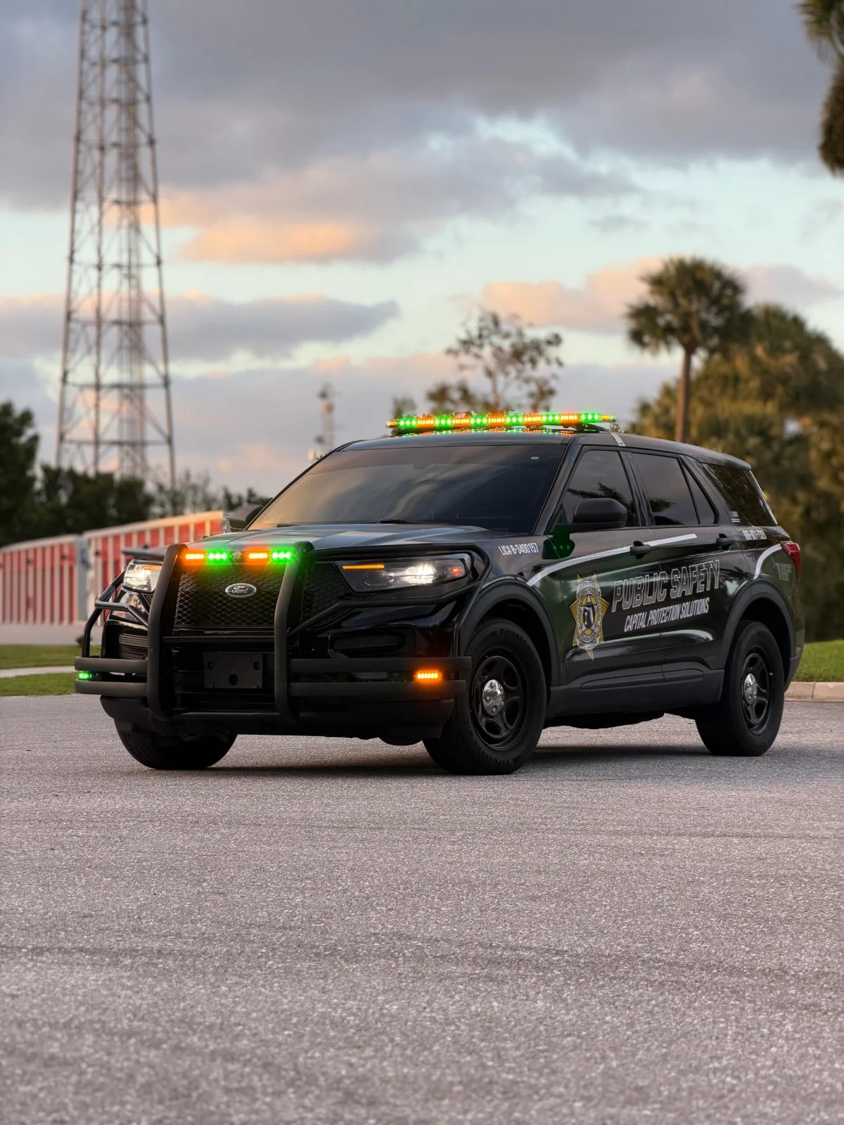 Capital patrol SUV at sunset